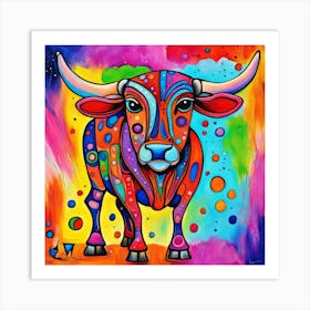 Bull Paint Art Print