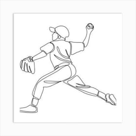 Baseball Player Throwing A Ball Art Print