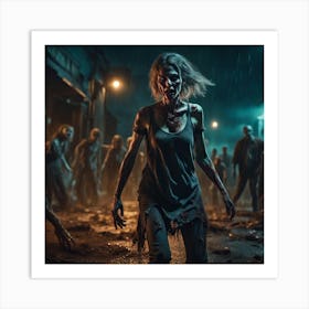 Zombies In The City Art Print