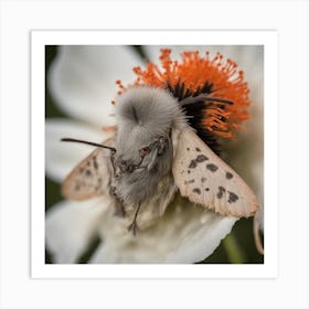 Moth On A Flower Art Print