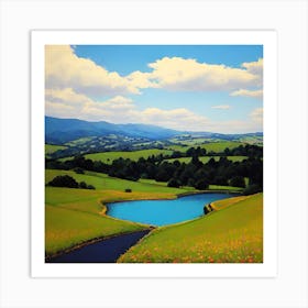 Pond In The Countryside Art Print