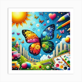 Butterfly Art Kindergarten Art Print