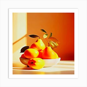 Close up on pear seasonal fruit for winter, Pears In A Bowl Art Print