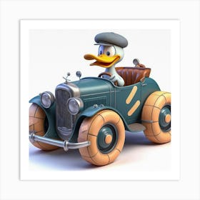 Donald Duck In Car 1 Art Print