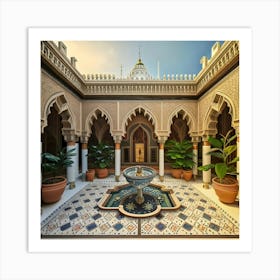 Courtyard Of A Moroccan Palace Art Print