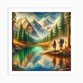 Native Americans In The Mountains Art Print