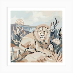 Big Lion Pastel Illustration 4 Art Print