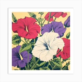 Morning Glory 3 Pop Art Illustration Square Art Print