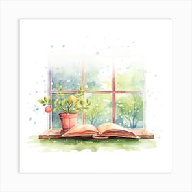 Watercolor Window Book Art Print