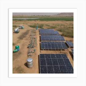 Solar Panels In The Desert Art Print