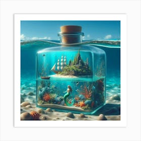 Mermaid In A Bottle 9 Art Print