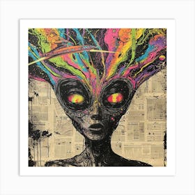 Alien newspaper Art Print