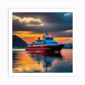 Sunset On A Boat 1 Art Print