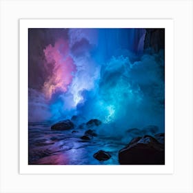 Ethereal And Spectral Phantom Vibrating Dreams Reflected In A Luminous Sea Of Colors Abstract And Art Print