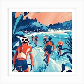 A Triathlon Event Lofi Illustration 1718702054 3 Art Print