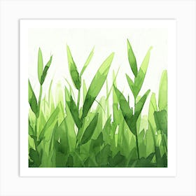 Watercolor Of Grass Art Print