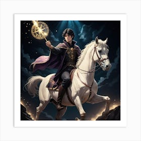 Sorcerer On A Horse Art Print