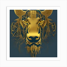 Golden Wildlife Art Print