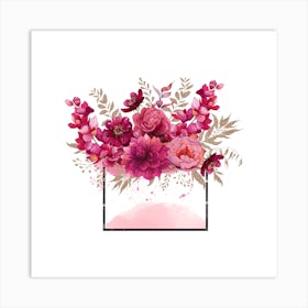 Pink Flowers In A Vase 1 Art Print