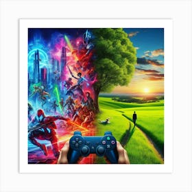 Video Game Landscape 1 Art Print