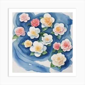 Watercolor Roses 1 Art Print