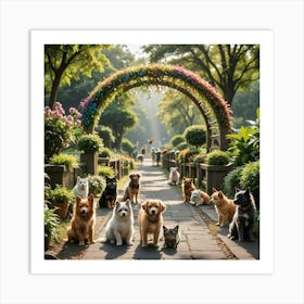 Dogs In The Park Art Print