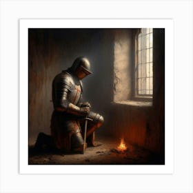 Kneeling Art Print