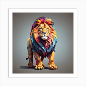 Colorful Lion 5 Art Print