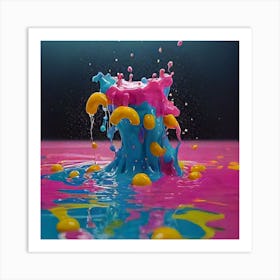 Splashing Paint Art Print