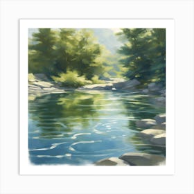 River In The Forest Art Print