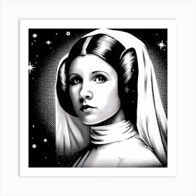 Princess Leia Black And White Star Wars Art Print Art Print