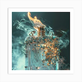 Perfume Bottle With Smoke Art Print