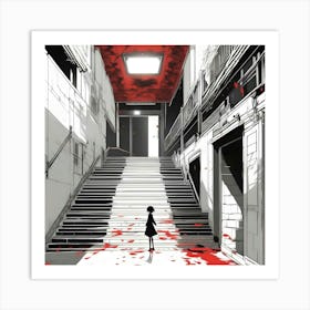 Bloody Stairs Art Print