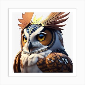 Owl face Art Print
