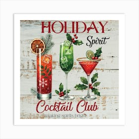 Holiday Cocktail Club Art Print