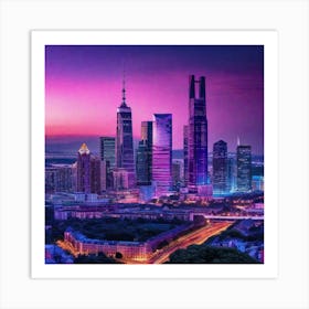 Shanghai Skyline 1 Art Print