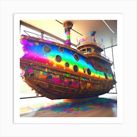 Rainbow Ship Art Print