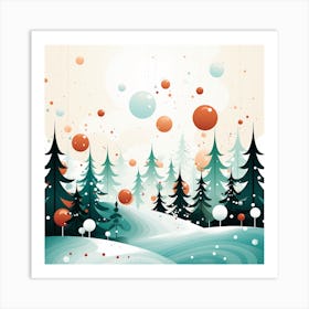 Christmas Tree In The Snow Art Print