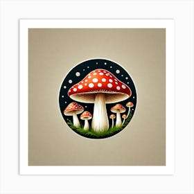 Mushroom Icon Art Print