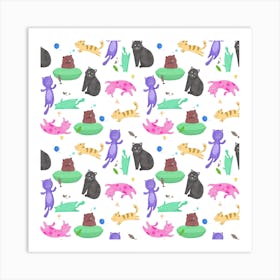 Cats And Kittens Art Print