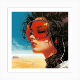 Girl In Goggles Art Print