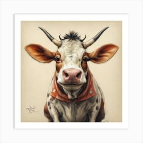 Cow Portrait 10 Art Print