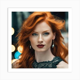 Red Haired Woman 1 Art Print