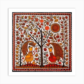 Traditional Indian Painting Madhubani Painting Indian Traditional Style Art Print