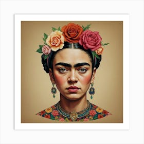 Frida Kahlo Frida Floral Art Print Art Print