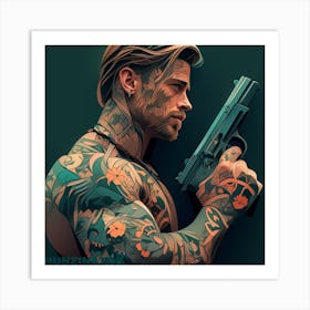 Tattooed Man 2 Art Print