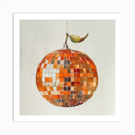 Trendy Orange Disco Ball Poster Art Print