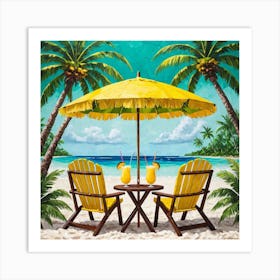 Two Chairs On The Beach 7 Art Print