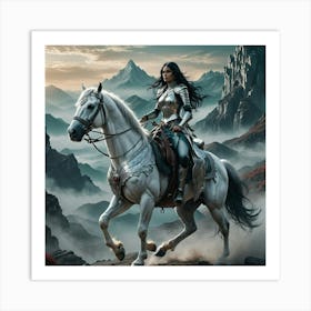 on a horse Art Print