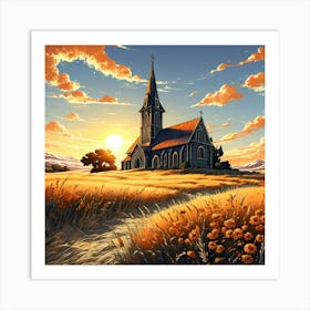 Church In The Field 1 Art Print